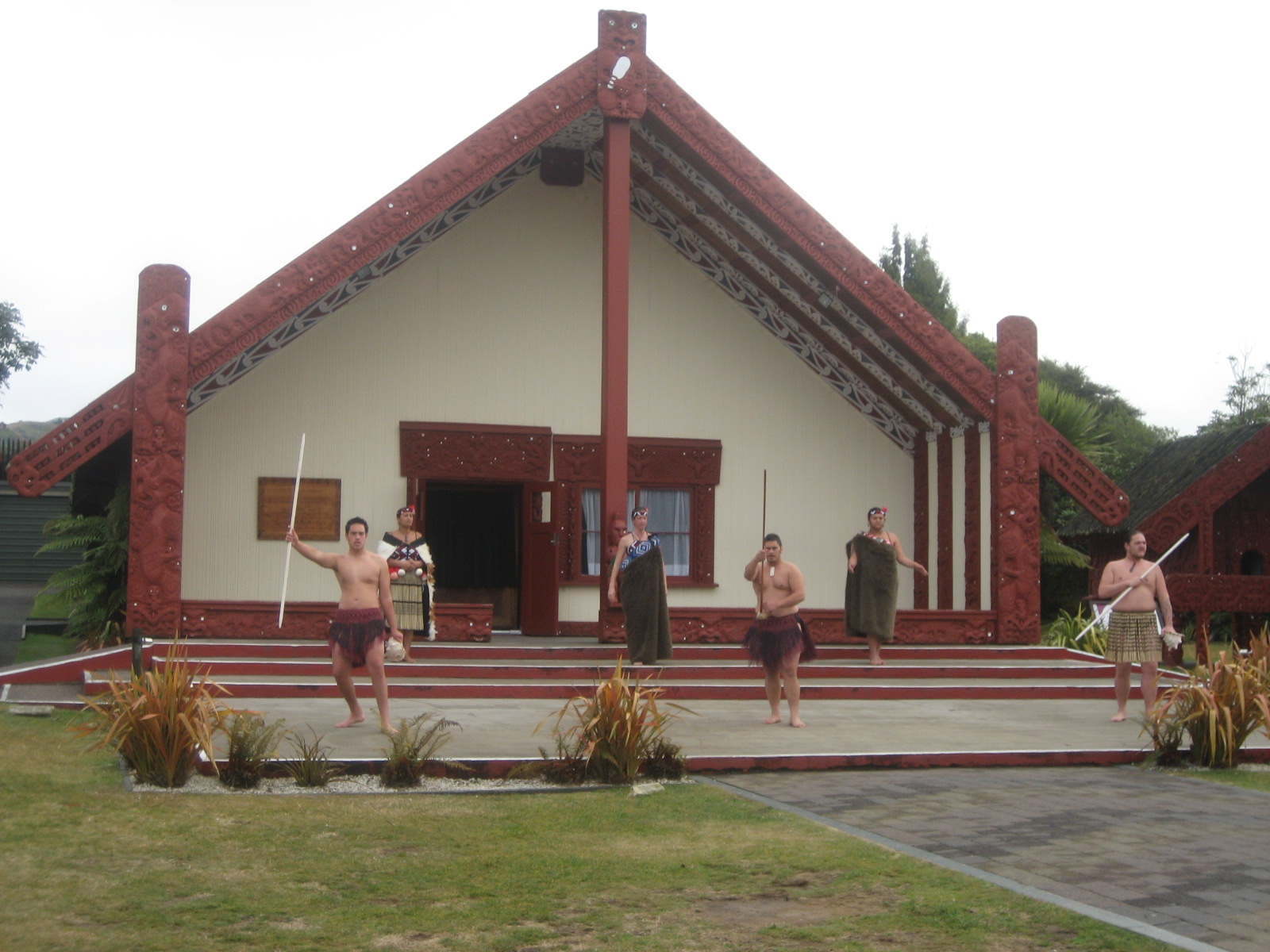 Sample Maori meeting hall - being greeted when we arrived
