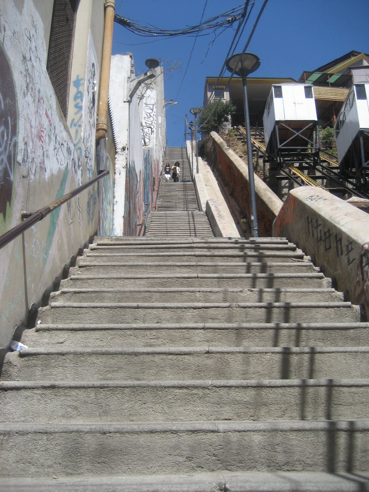 Fonicular and stairs in Valparaiso, Chile
